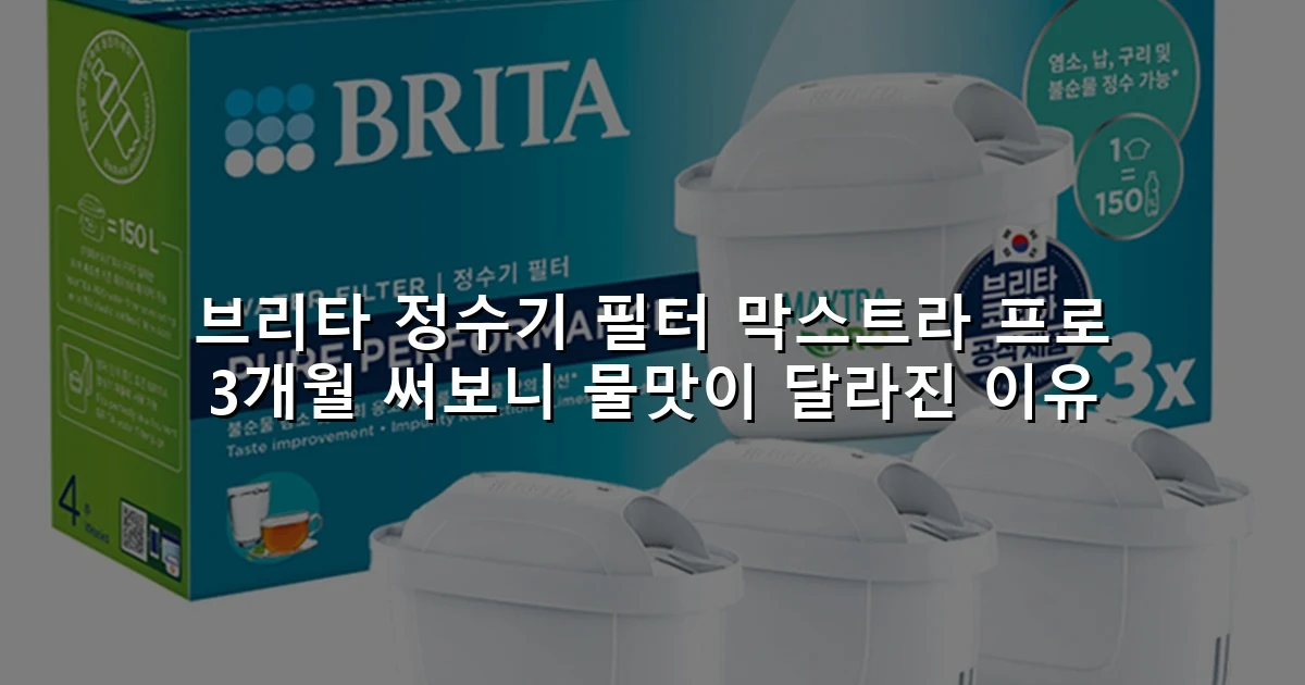 브리타 정수기 필터 막스트라 프로 3개월 써보니 물맛이 달라진 이유