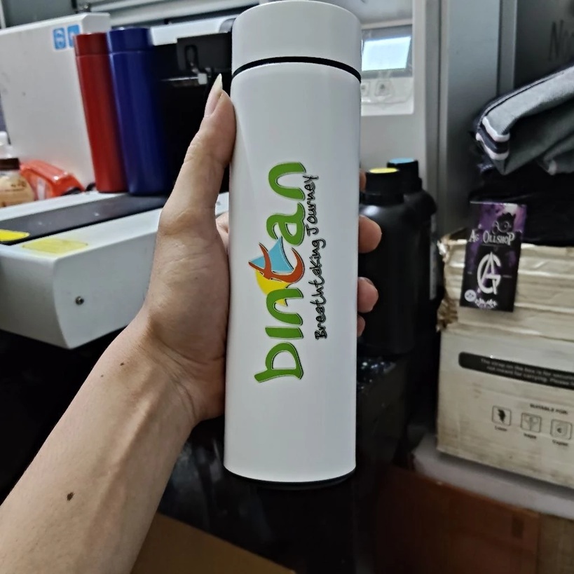 tumbler costum LED suhu/thermos air/botol minum /design bebas — foto 2