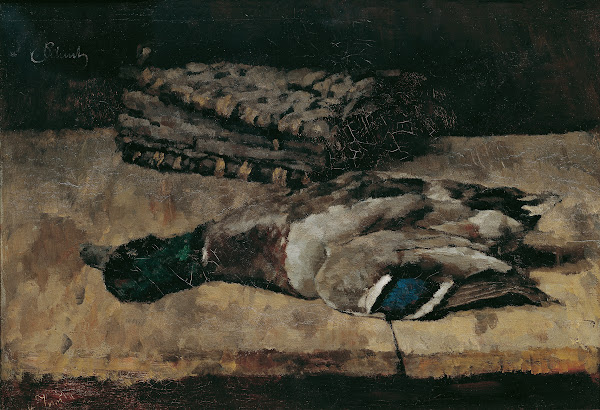 Stillleben mit Wildente und Jagdtasche I 1881