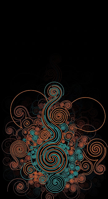 Abstract Orange Teal Geometric - Free mobile Wallpaper