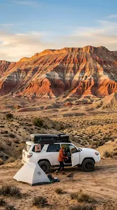 Modern Blue Electric Sedan on Neon Bridge