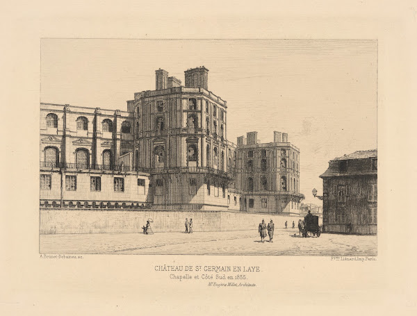 Chateau de St Germain en Laye Chapel and south side in 1855