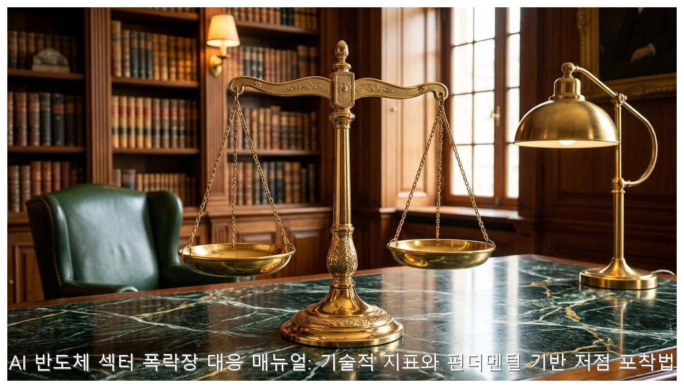 AI 반도체 섹터 폭락장 대응 매뉴얼: 기술적 지표와 펀더멘털 기반 저점 포착법 핵심 안내 및 분석 인포그래픽 (3)