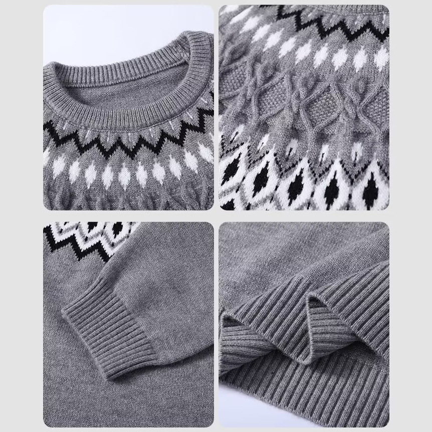 Men's Fair Isle patterned knit sweater
