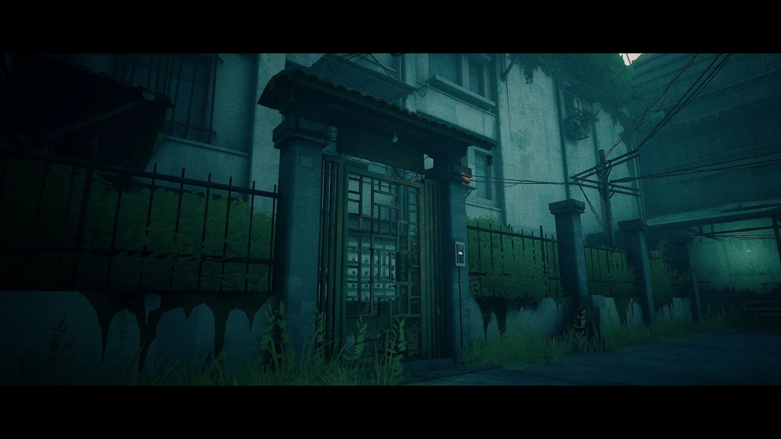 Artwork, Building, Gates, Grass, Night 4K Desktop, iPhone Wallpaper Background