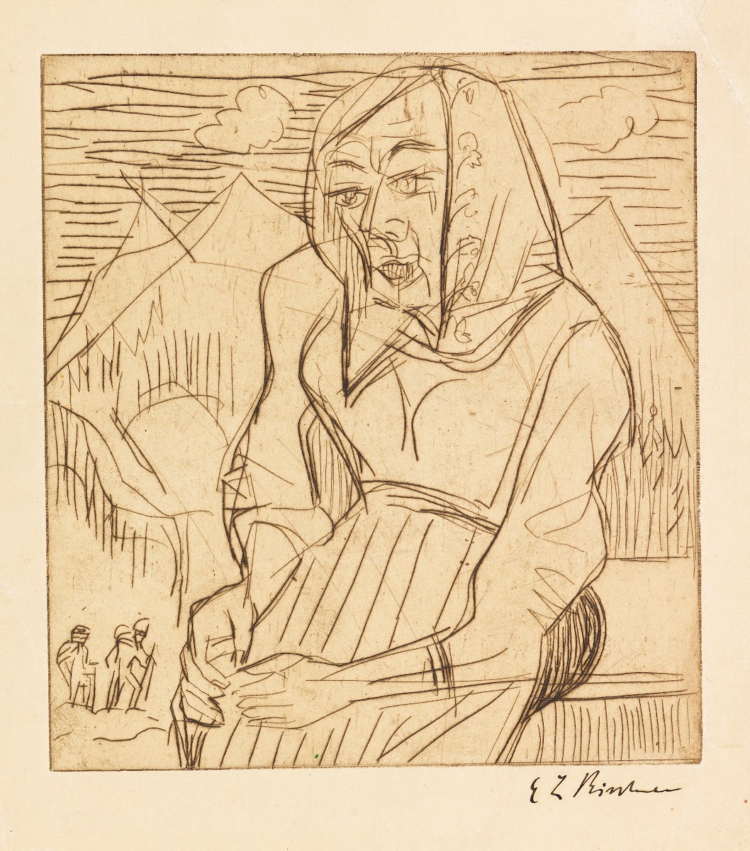 Sitzende Bäuerin 1922