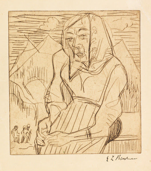 Sitzende Bäuerin 1922