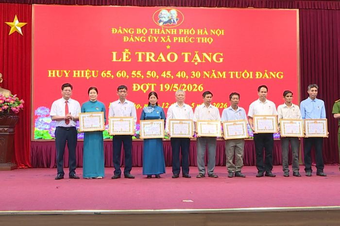 Xã Phúc Thọ trao tặng Huy hiệu Đảng cho 51 đảng viên - Đài Phát thanh và truyền hình Hà Nội