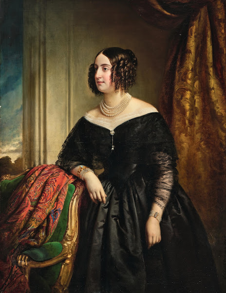 Portrait of Karoline von Grünne Vienna 18321911 Graz in a Black Dress with an El