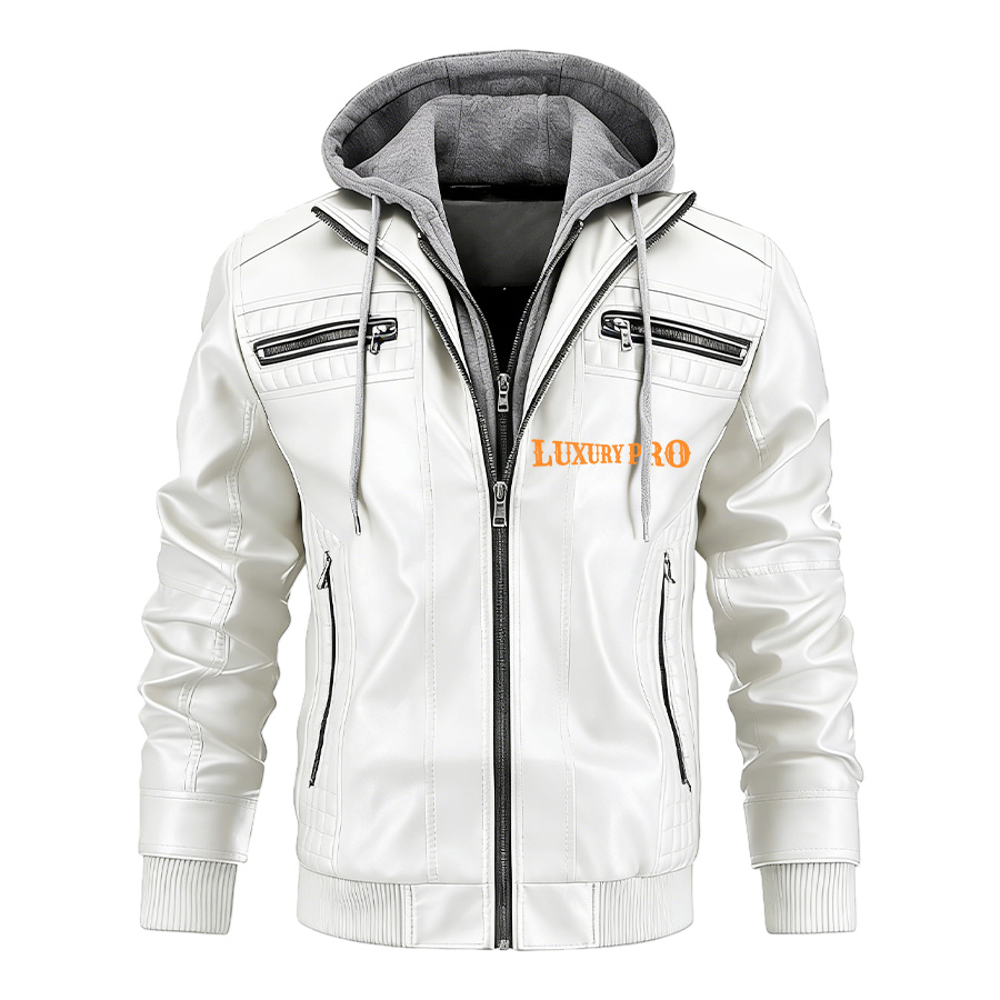 2D hooded leather jacket