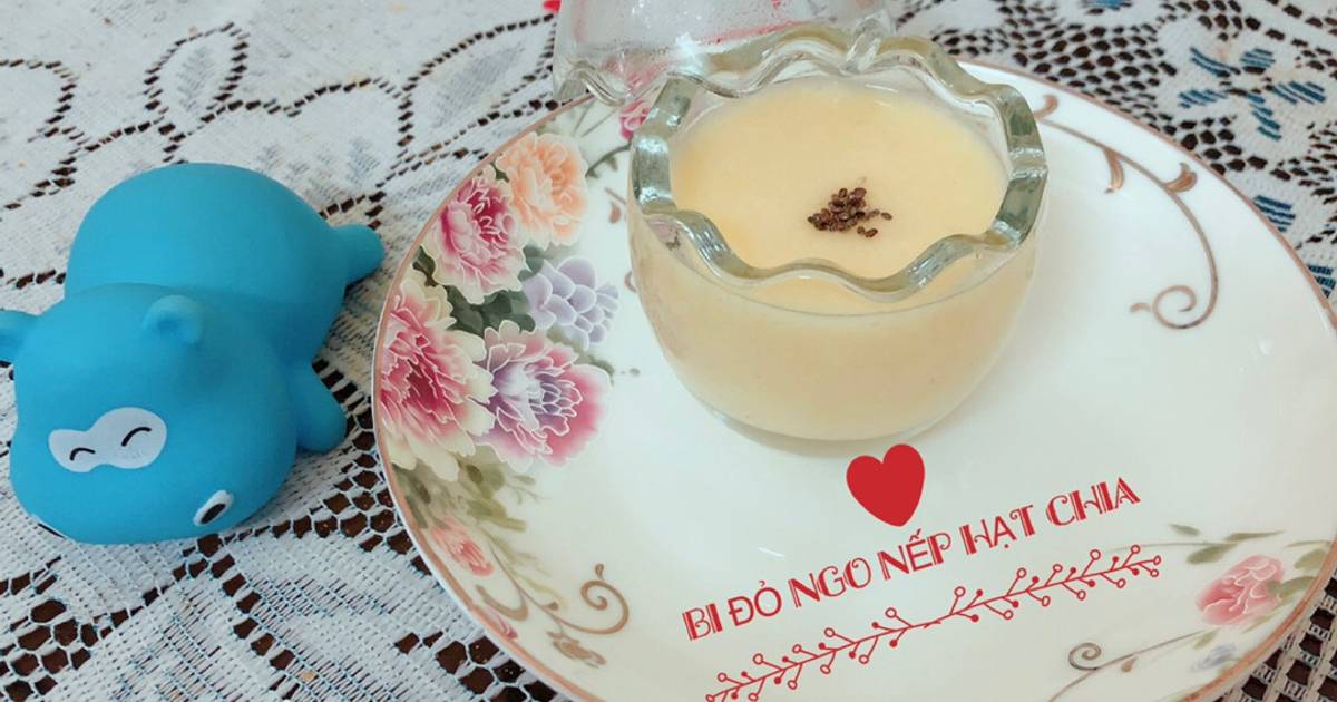 Ăn dặm- sữa bí đỏ ngô nếp hạt chia