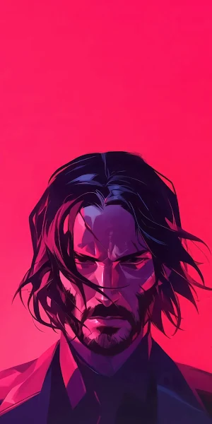 John Wick, Keanu Reeves, Action Movie, Comic Art 4K iPhone Wallpaper Background