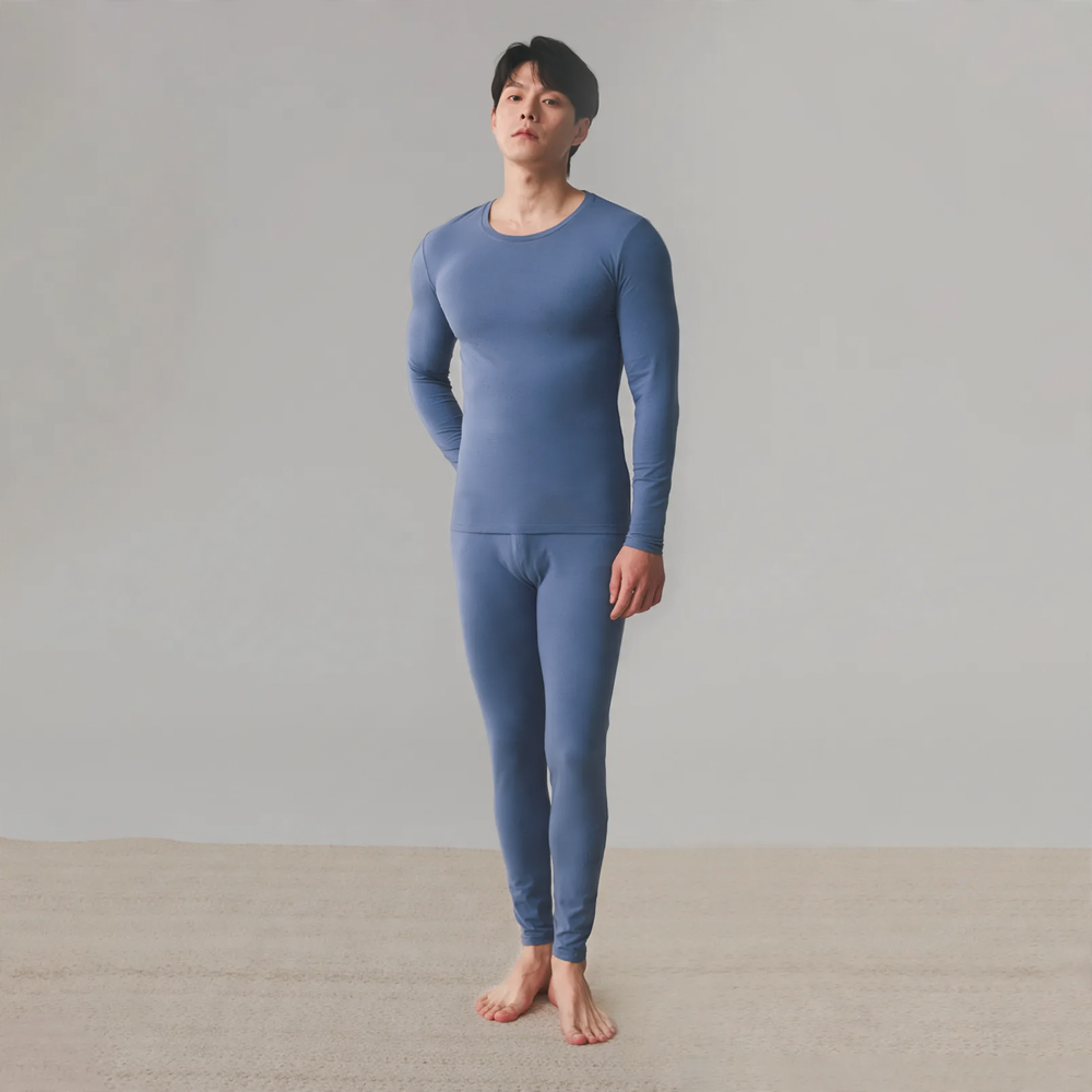 Men's underwear set, warming, round neck