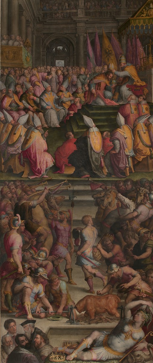 Clement VII crowns Charles V in San Petronio in Bologna between 1556 and 1562