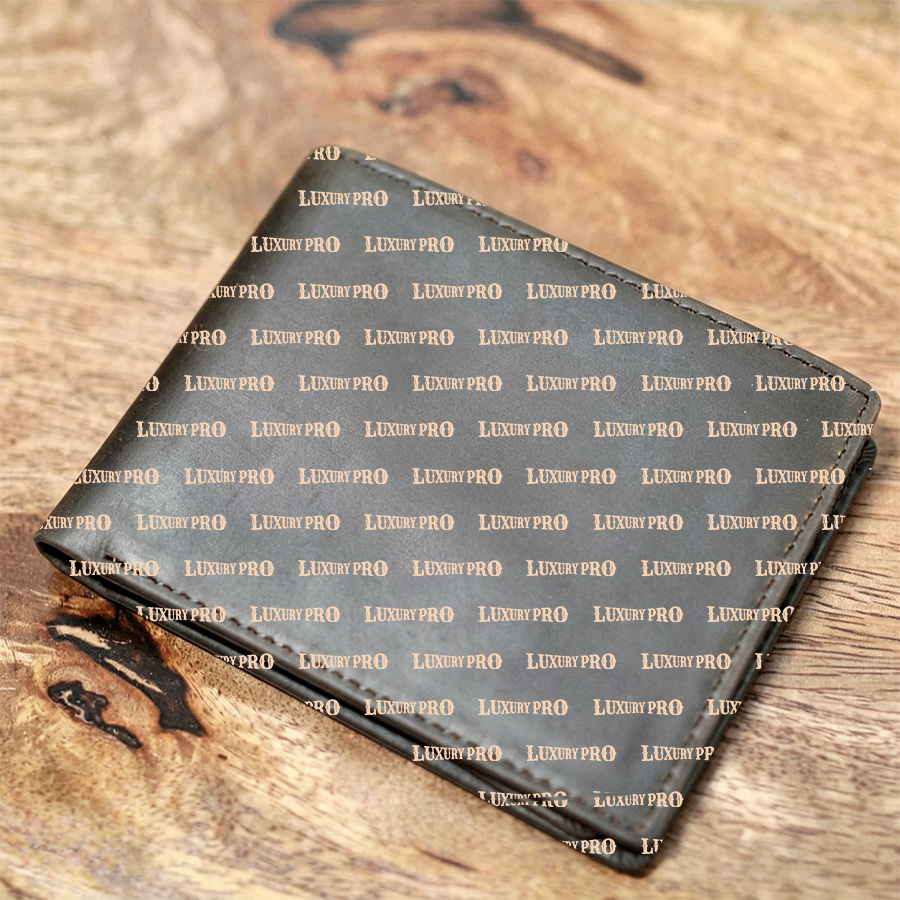 Laser-printed Crazy Horse leather men's wallet
