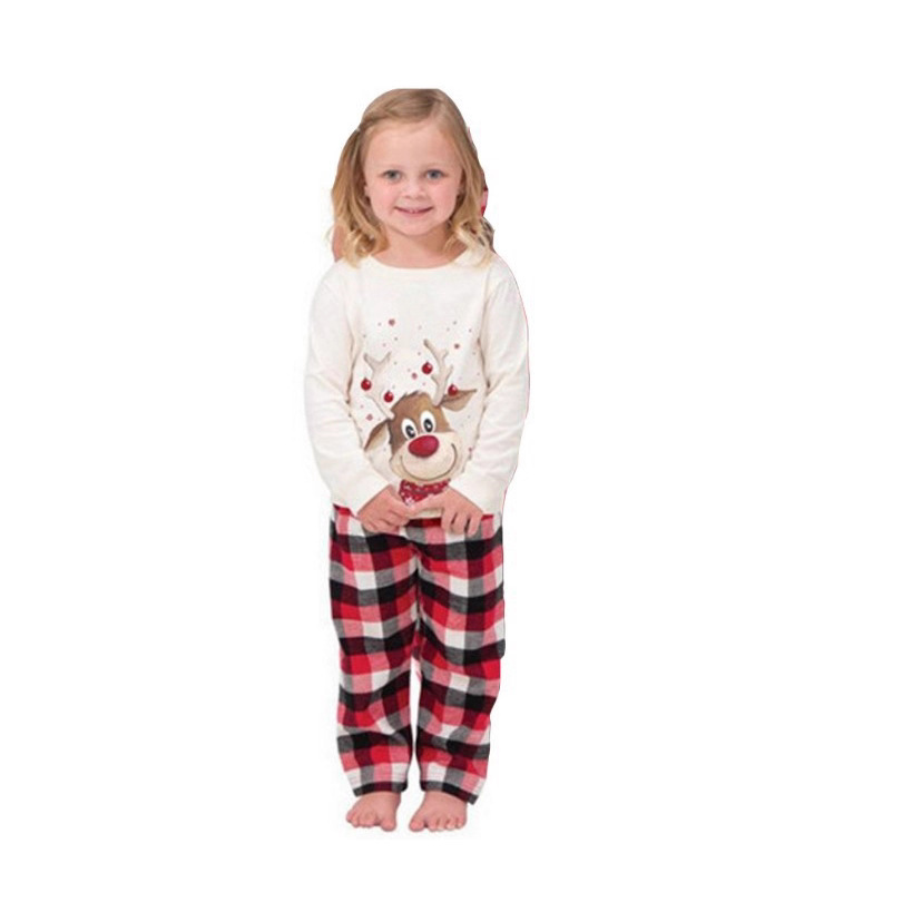 Family Pajama Set, long-sleeved, Reindeer Print