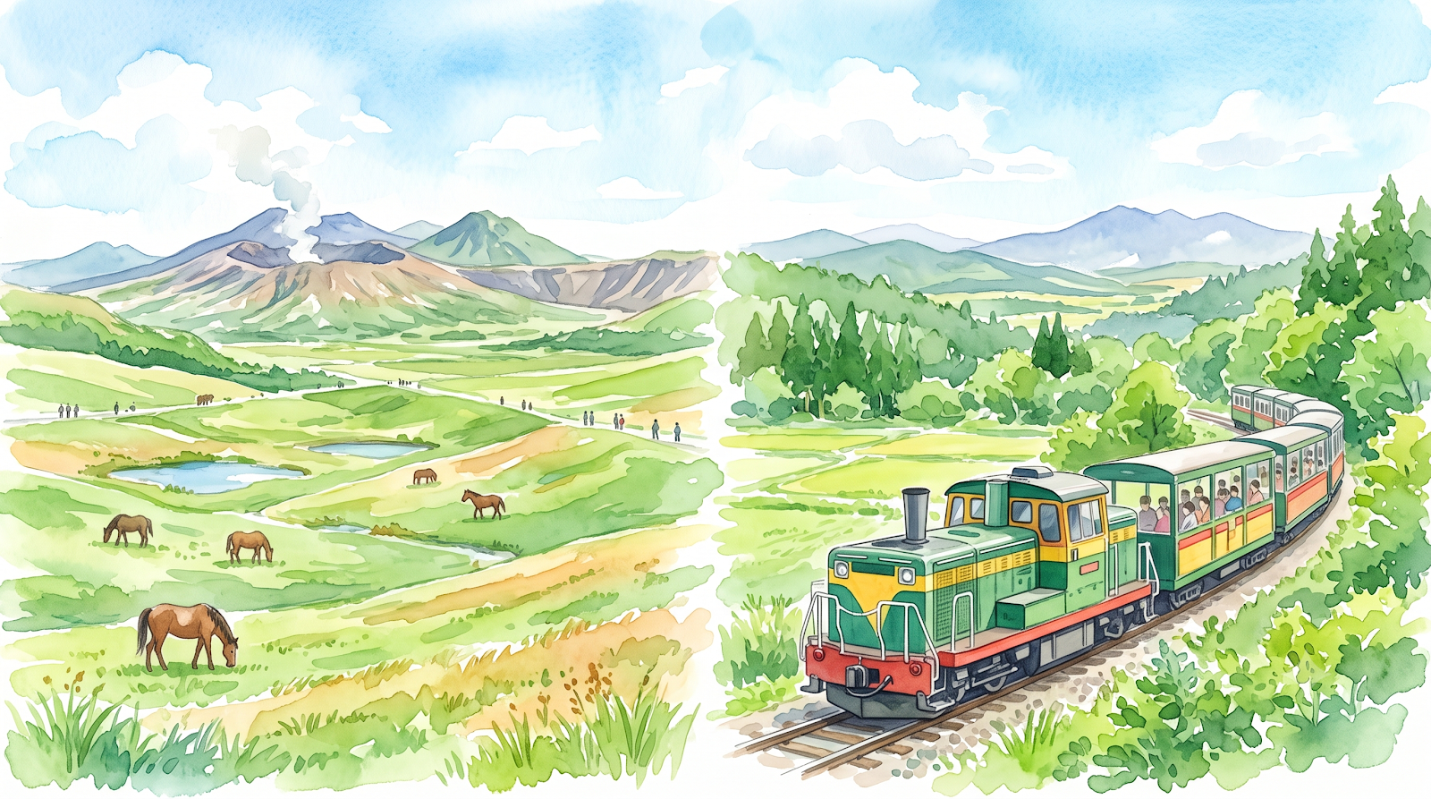 草千里與南阿蘇鐵道特製 Banner