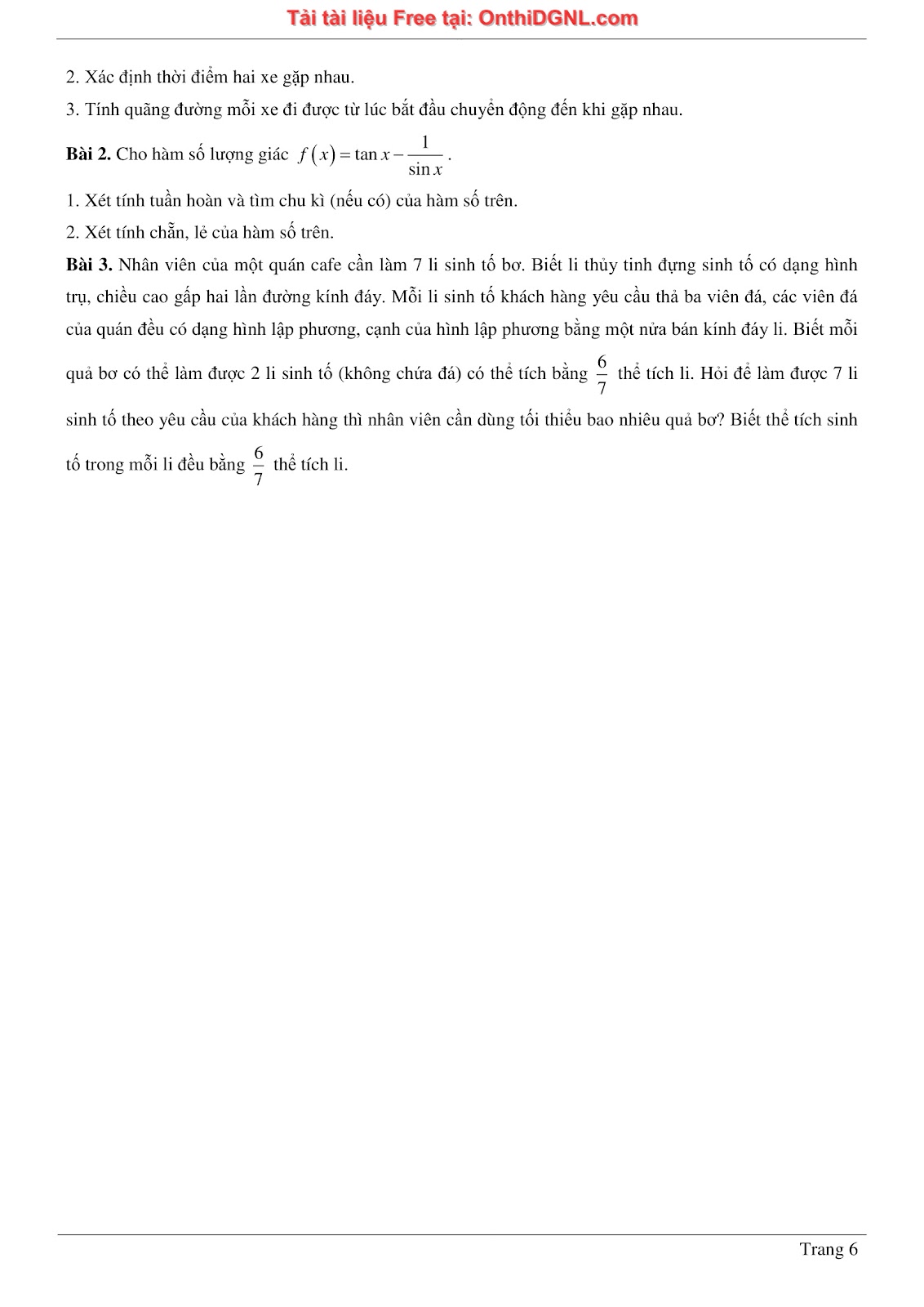 475 bài tập môn Toán - Ôn thi ĐGTD ĐH Bách Khoa Hà Nội Phần 3