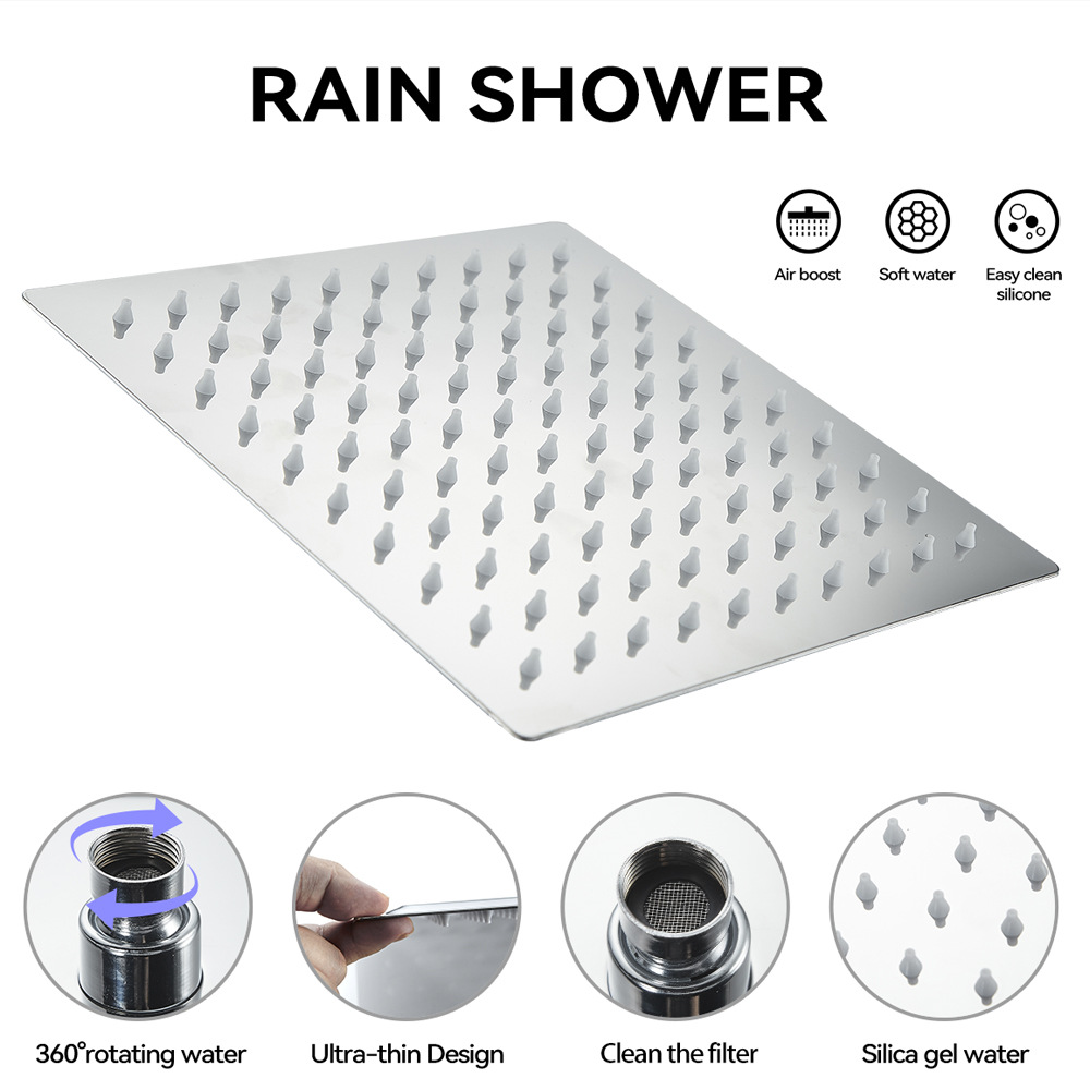 Shower system with rain shower head and hand shower
