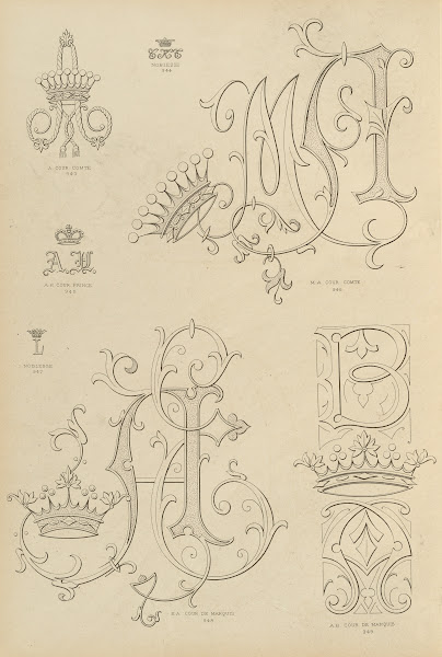 Album de chiffres  monogrammes couronnes de noblesse francaises et etrangeres Pl