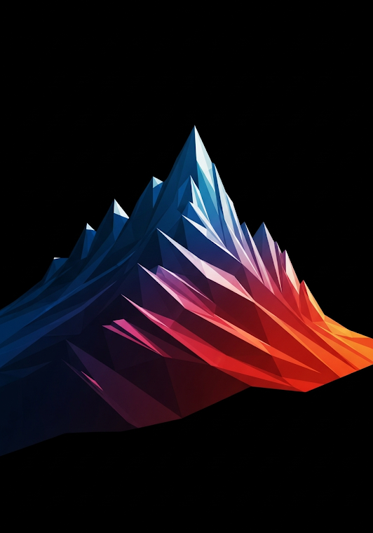 Abstract Geometric Mountain Peaks Night