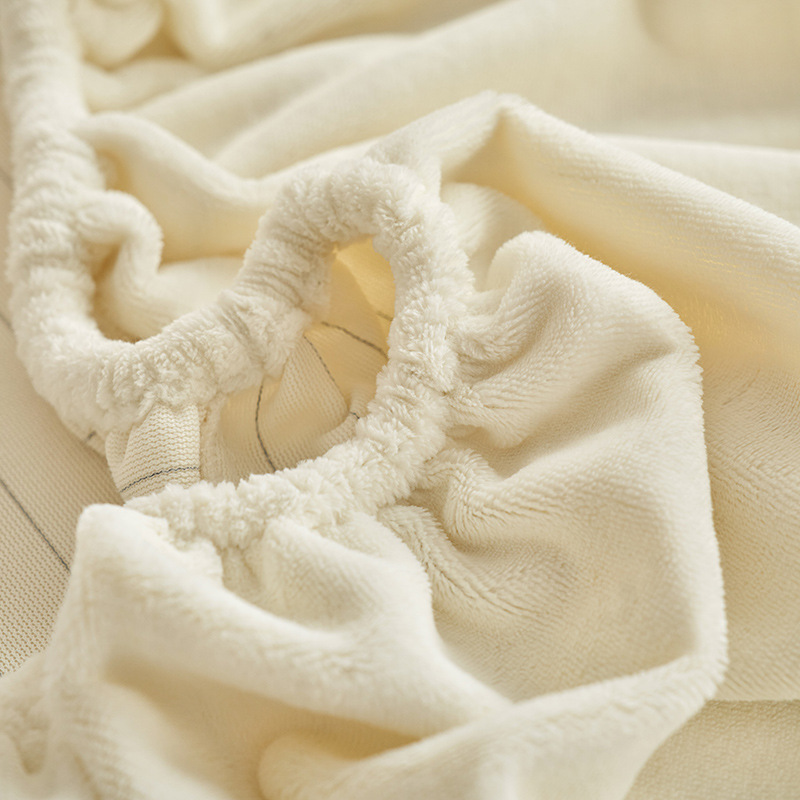 Milk Fiber Fleece Fitted Sheet for Winter