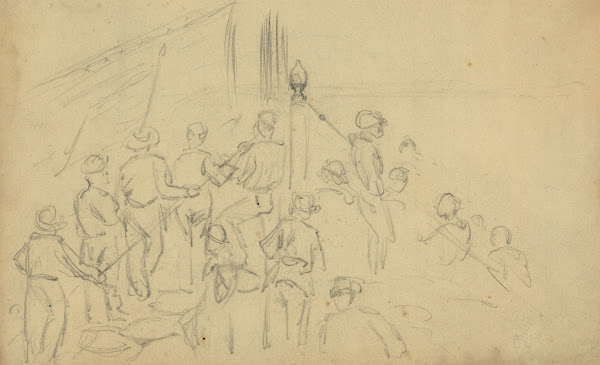 Roustabouts singing as the boat leaves the dock 1860 1865