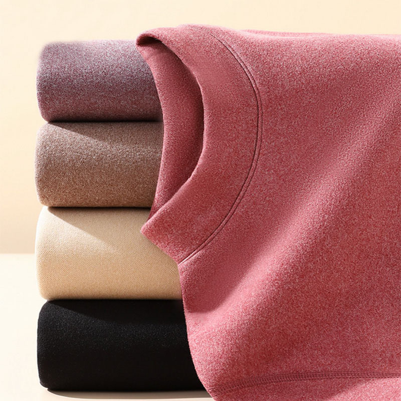 Lined thermal underwear set for women, high collar