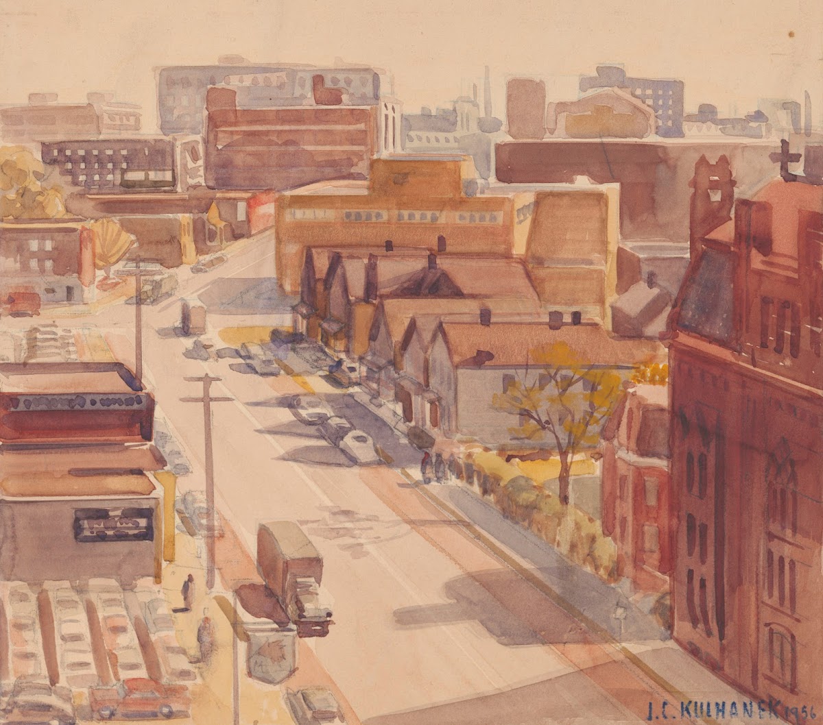 E18th street Looking South from Plain Dealer Building Cleveland Ohio 1956