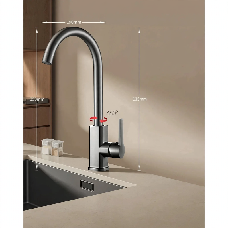 Küchenarmatur mit Spritzschutz, drehbar, Modell S-10804