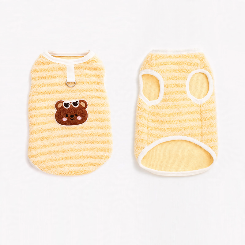 Padded fleece vest with cartoon bears