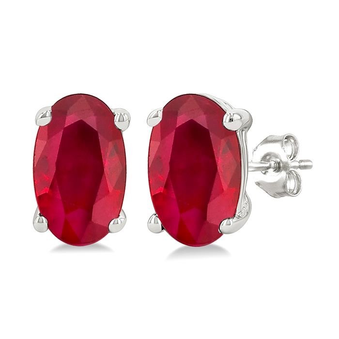 Oval Shape Gemstone Stud Earrings