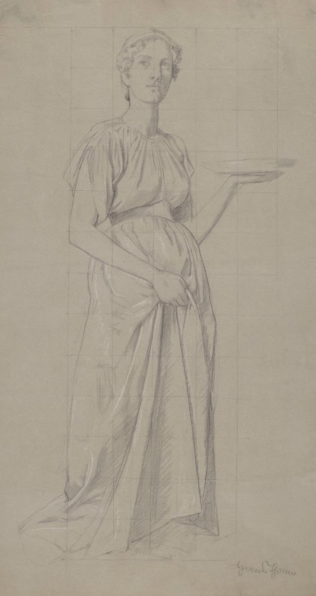 Woman in a Tunic Holding a Plate in Her Left Hand 1908