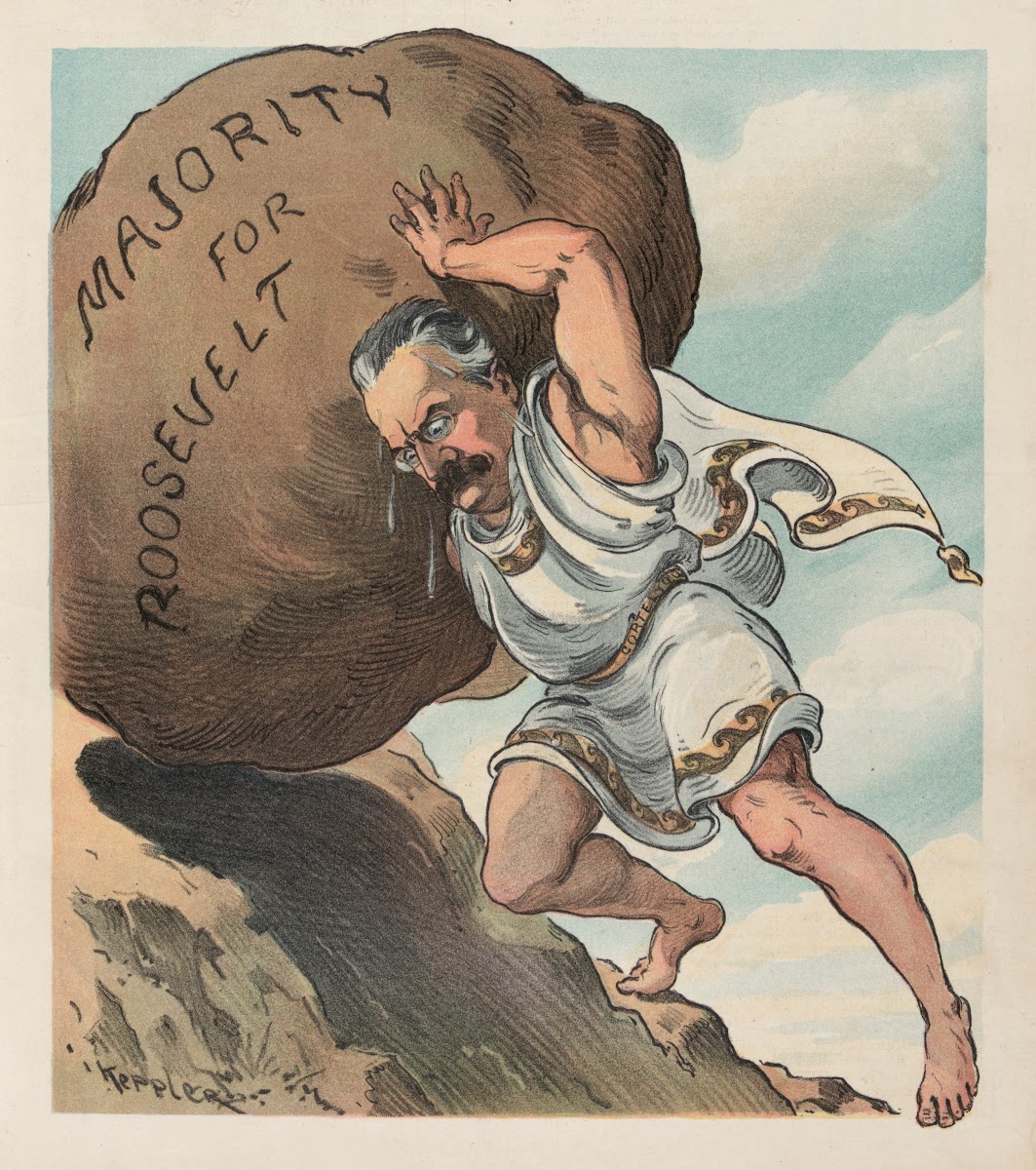 Mr Sisyphus Cortelyou rolling it up 1904