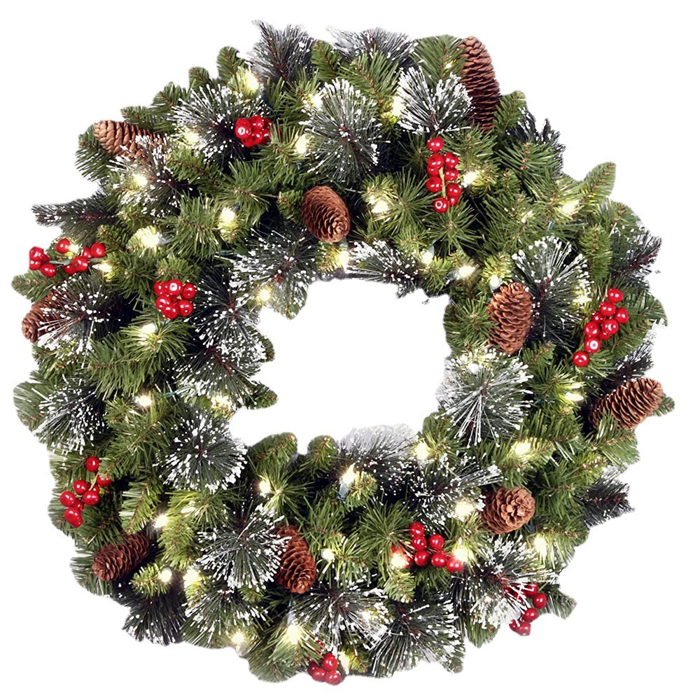 Christmas wreath and garland for festive wall decoration