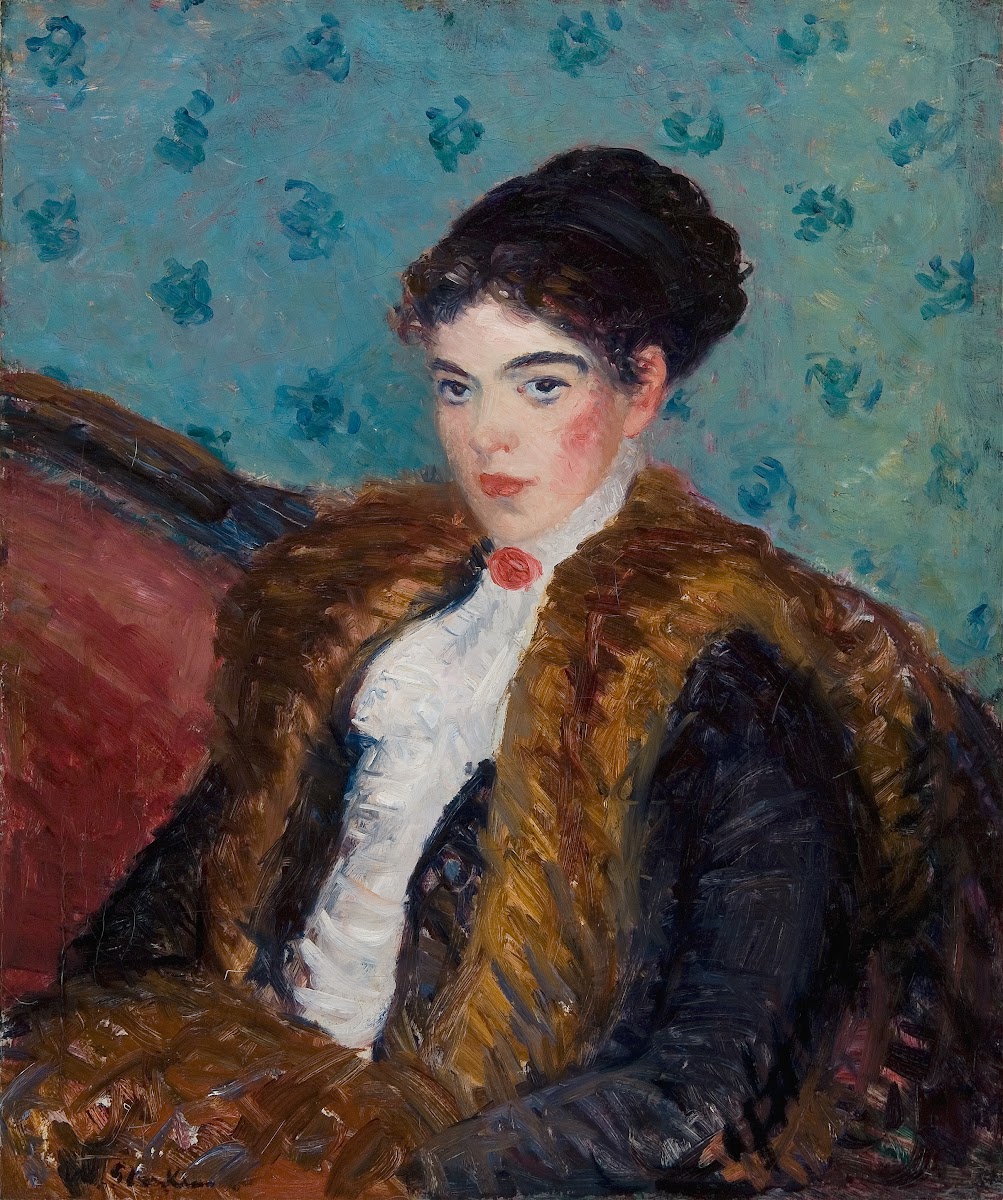 Girl with Fox Furs c 1909