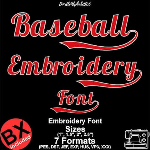 Lobster Two Color Satin Stitch Embroidery Font machine embroidery font preview