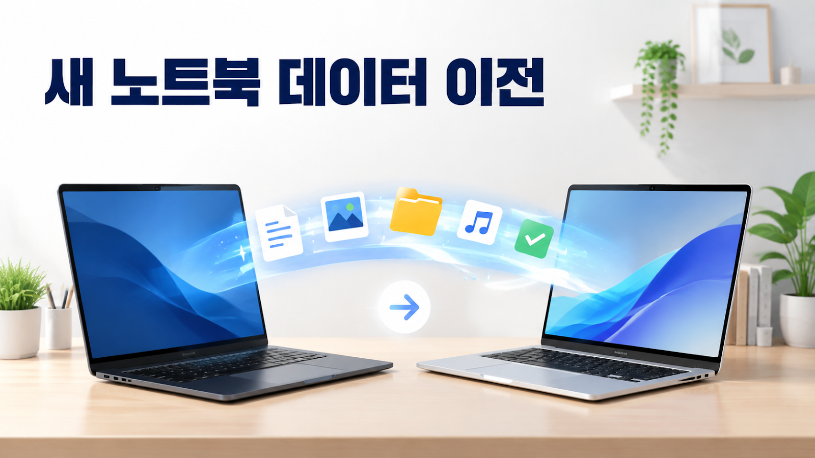 새 갤럭시 북6로 기존 노트북의 문서와 사진을 옮기는 대표 이미지