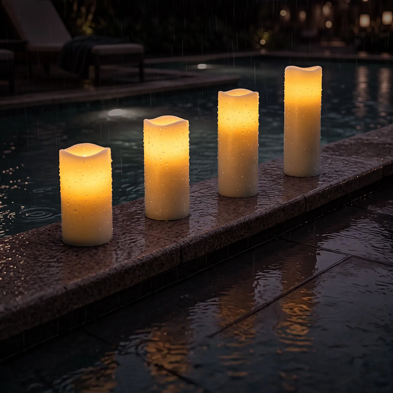 Waterproof LED Candle Set, 12-piece, ABS Plastic