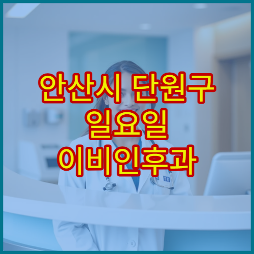 안산시 단원구 일요일 이비인후과 진료 병원 비염·중이염 치료 가능