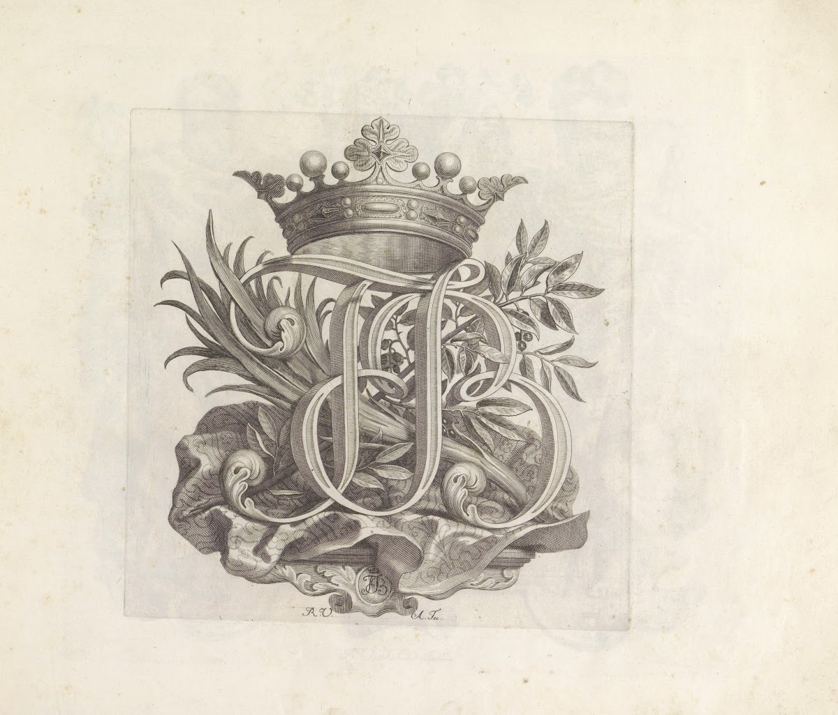 Gekroonde initialen JFB 1673 1743