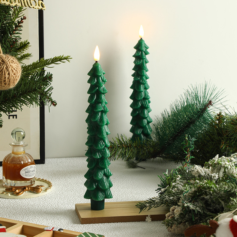 LED Christmas candle made of wax, 4.5 cm × 25 cm