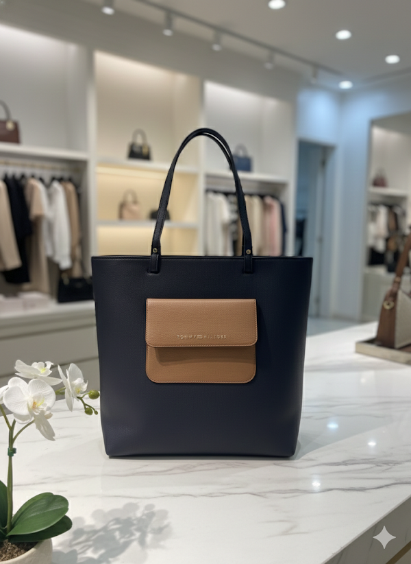 Cartera Estilo Bolsa Azul Turquí Tommy Hilfiger