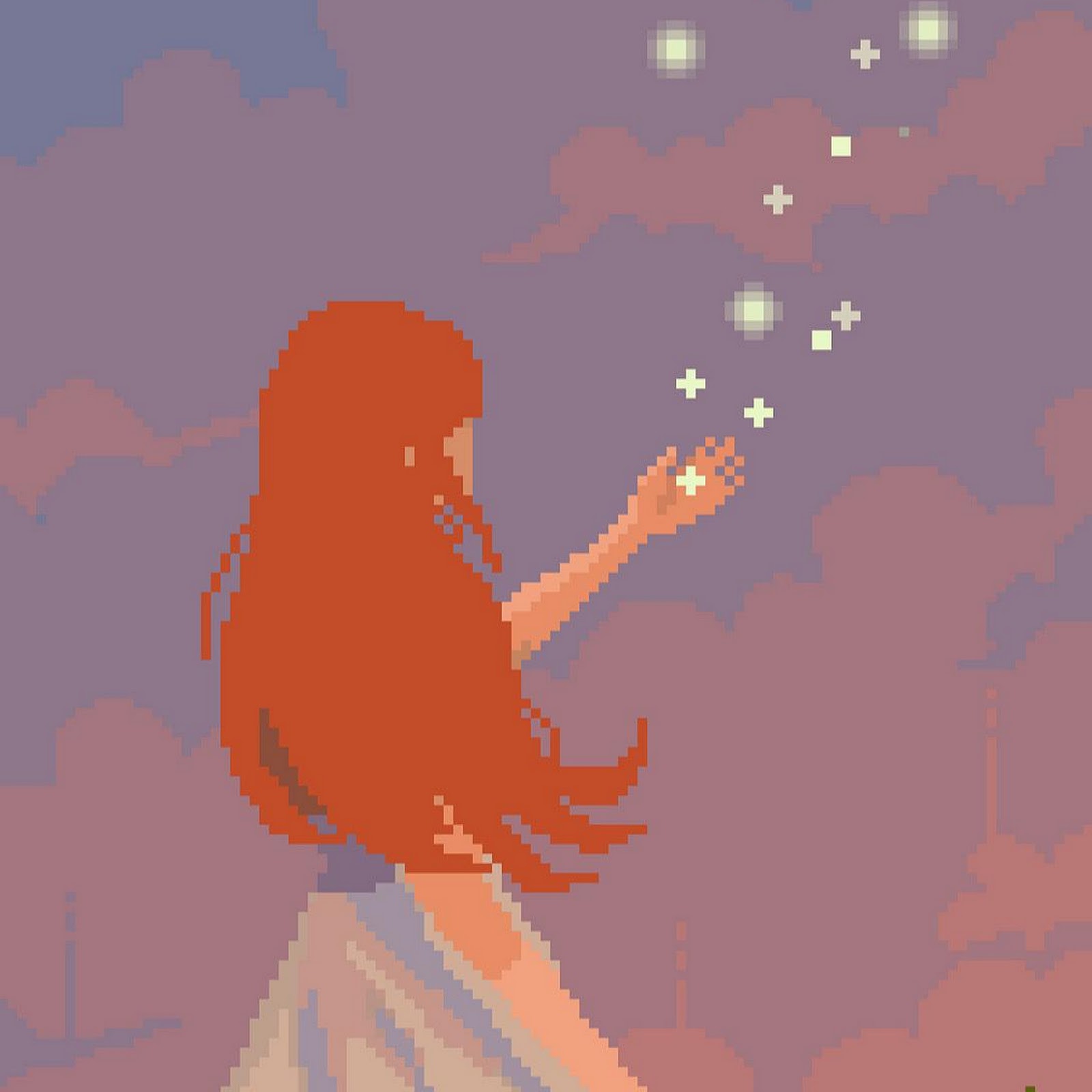 Download Girl Reaching For Magic Sparks Full HD iPhone