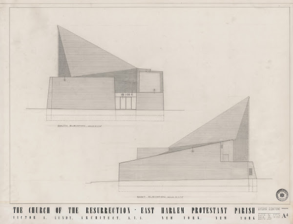Church of the Resurrection East Harlem New York South and east elevations 1962