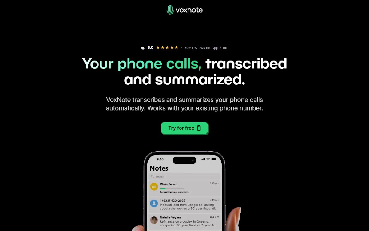 Captura de VoxNote