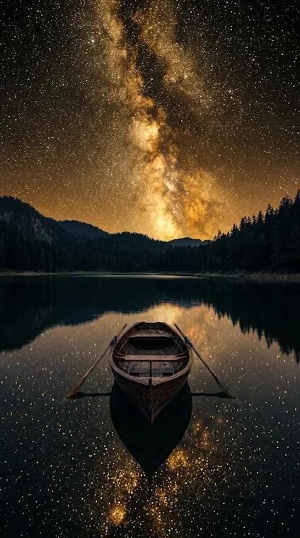 Rowboat Under Golden Starlight