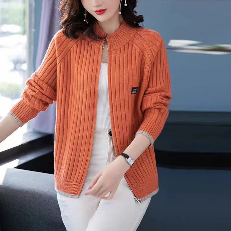 Women's Zip Cardigan, Striped
