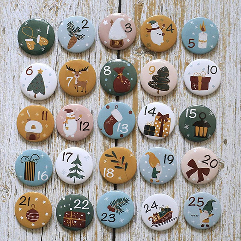 Christmas Pin Set, 25 pieces
