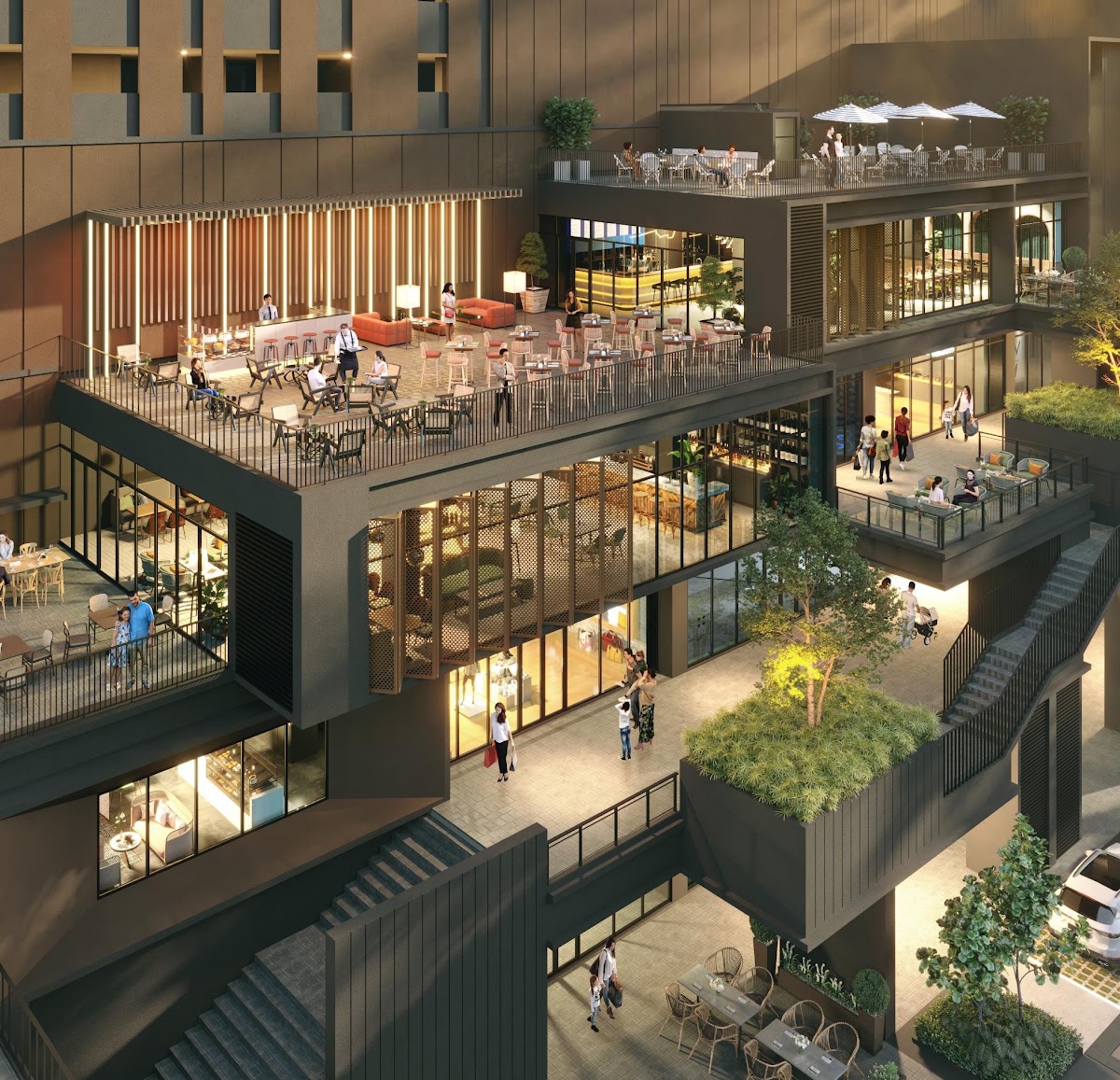 Avantro Residences — retail podium exterior
